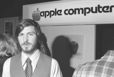 Steve Jobs at an Apple convention.